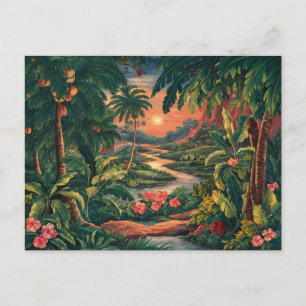 Vibrant Tropical Paradise Vykort