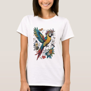 Vibrant Tropical Parrot T Shirt