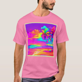 Vibrant Tropical Shore Art T Shirt