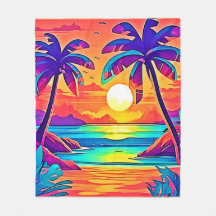 Vibrant Tropical Sunset Art