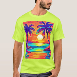 Vibrant Tropical Sunset Art T Shirt