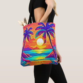 Vibrant Tropical Sunset Art Tygkasse