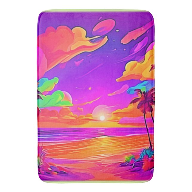 Vibrant Tropical Sunset Badrumsmatta (Framsidan (Vertikal))