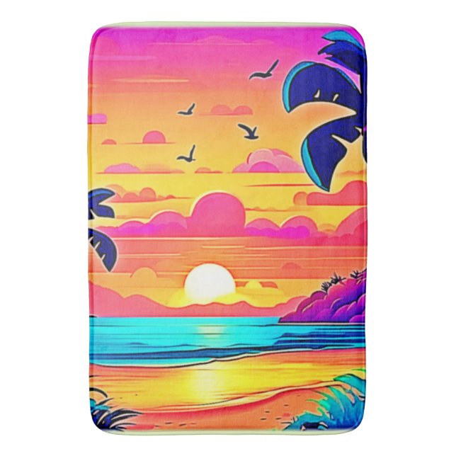 Vibrant Tropical Sunset Badrumsmatta (Framsidan (Vertikal))
