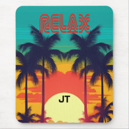 Vibrant Tropical Sunset Retro 80-tal Stil Musmatta