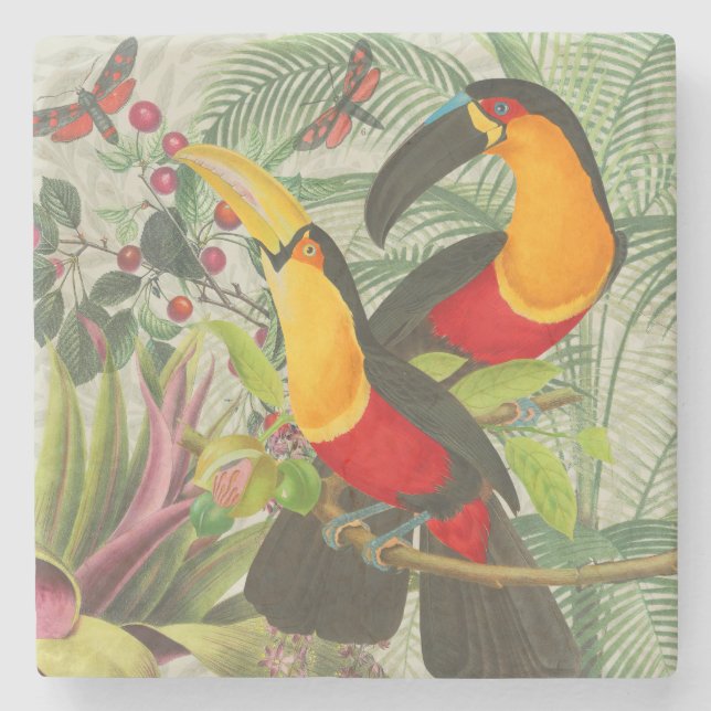 Vibrant Tropical Toucan Birds Art Exotic Jungle Stenunderlägg (Framsidan)