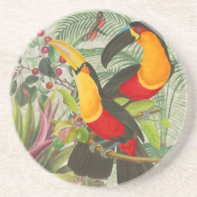 Vibrant Tropical Toucan Birds Art Exotic Jungle Underlägg (Framsidan)