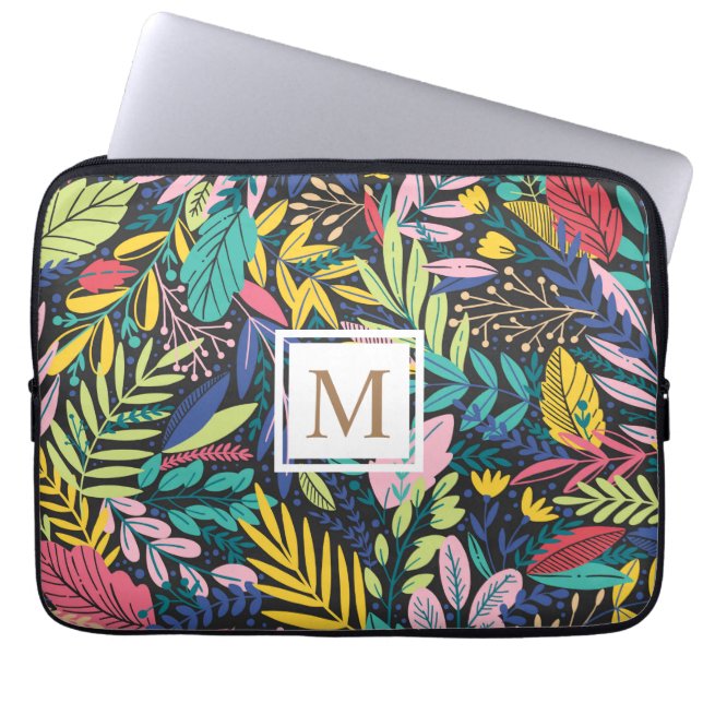 Vibrant tropisk Blommigt | LAPTOP SLEEVE (Framsidan)