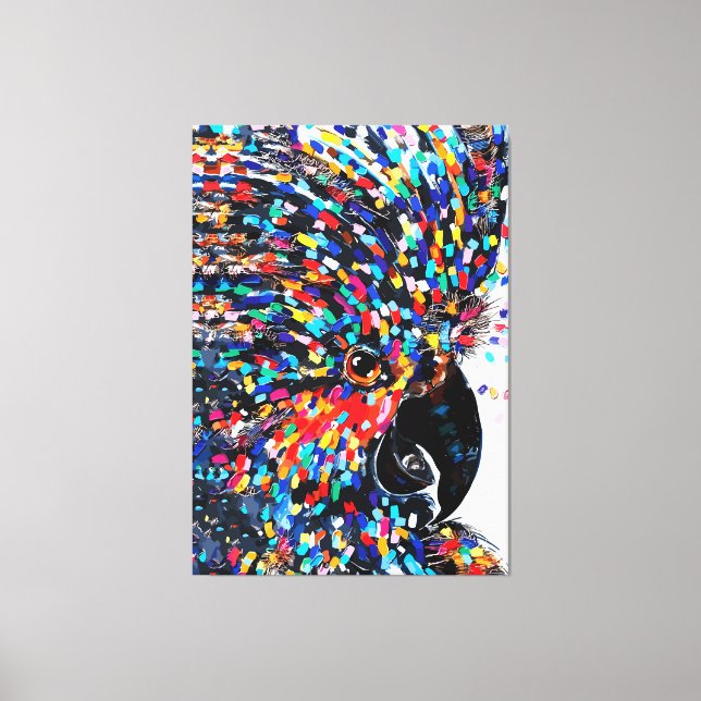 Vibrant tropisk fågelväggskonst i uttryckssymbolen canvastryck (Framsida)