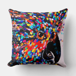 Vibrant tropisk fågelväggskonst i uttryckssymbolen kudde