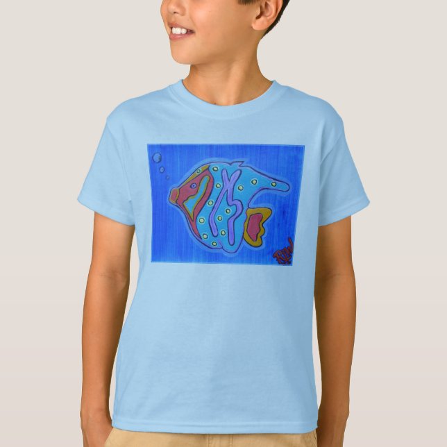 Vibrant tropisk fisk t shirt (Framsida)