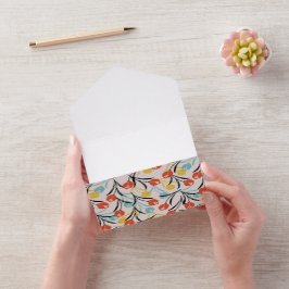 Vibrant Tulip Mönster Blommigt Design på vitt