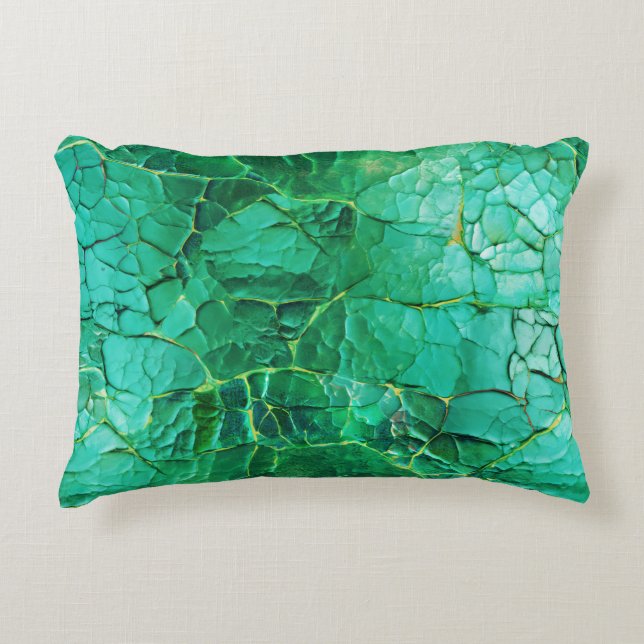 Vibrant Turcos Texturerad Mönster Prydnadskudde (Framsidan)