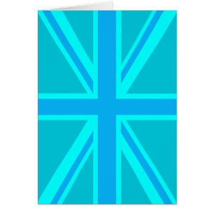 Vibrant Turcos Union Jack British Flagga Hälsningskort