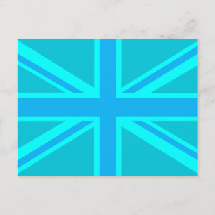 Vibrant Turcos Union Jack British Flagga Vykort