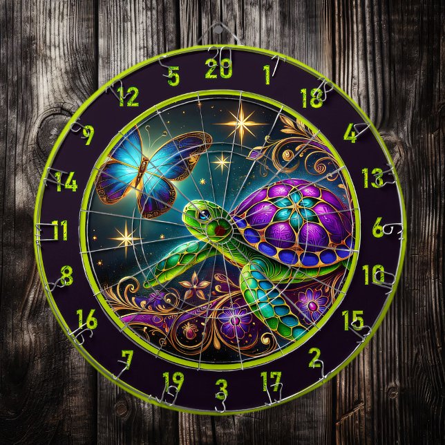 Vibrant Turtle Butterfly Lodge Wall Decor Darttavla (Skapare uppladdad)