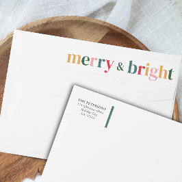 Vibrant typografi - Merry & Bright Modern jul Etikettband