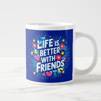 Vibrant Typografi som firar vänskapens glädjen Jumbo Mugg