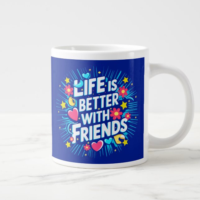 Vibrant Typografi som firar vänskapens glädjen Jumbo Mugg (Höger)
