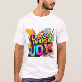 "Vibrant Typografi T-Shirt - Välj Jy Roligt Desi