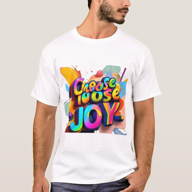 "Vibrant Typografi T-Shirt - Välj Jy Roligt Desi (Framsida)