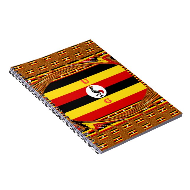 Vibrant Uganda Flagga-Inspired Art Anteckningsbok (Högra Sidan)