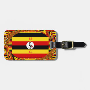 Vibrant Uganda Flagga-Inspired Art Bagagebricka