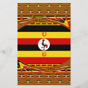 Vibrant Uganda Flagga-Inspired Art Brevpapper