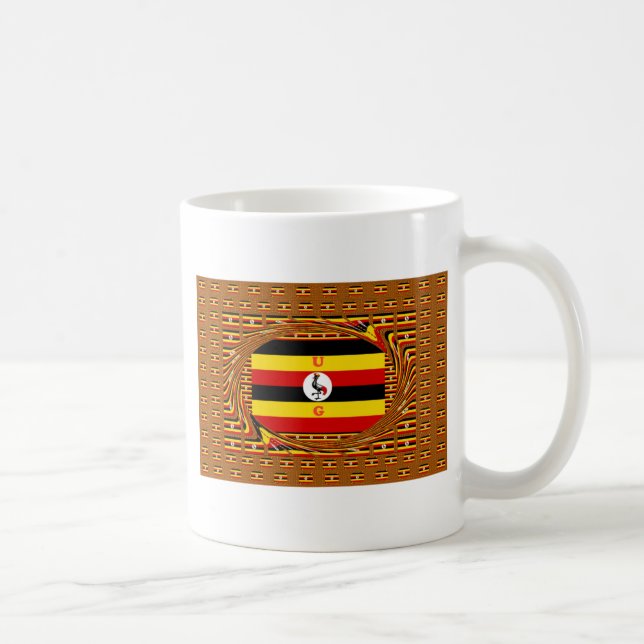 Vibrant Uganda Flagga-Inspired Art Kaffemugg (Höger)