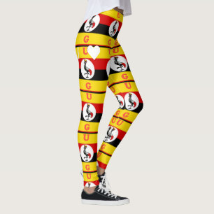 Vibrant Uganda Flagga-Inspired Art Leggings