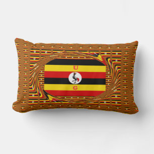 Vibrant Uganda Flagga-Inspired Art Lumbarkudde