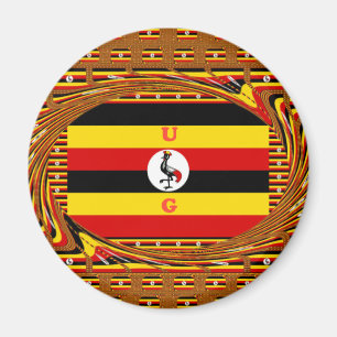 Vibrant Uganda Flagga-Inspired Art Magnet