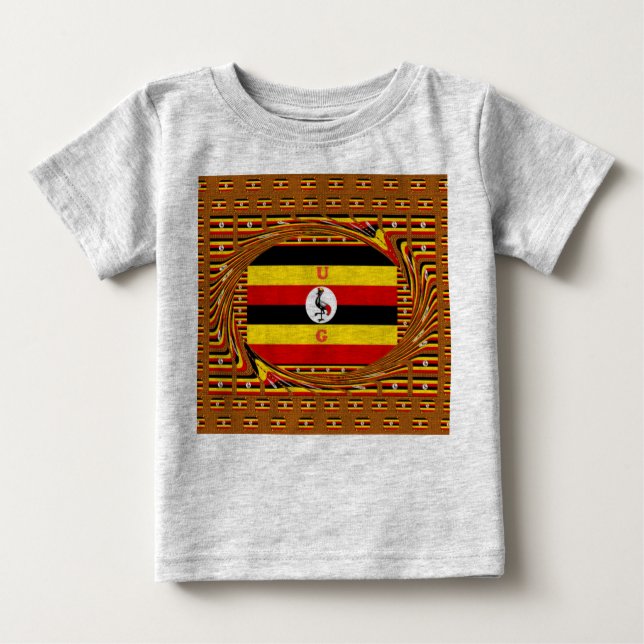 Vibrant Uganda Flagga-Inspired Art T Shirt (Framsida)