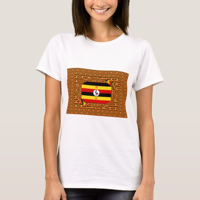 Vibrant Uganda Flagga-Inspired Art T Shirt (Framsida)