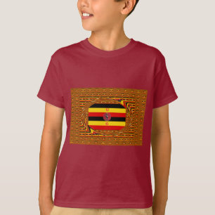Vibrant Uganda Flagga-Inspired Art T-shirt