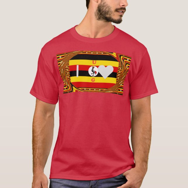 Vibrant Uganda Flagga-Inspired Art Tröja (Framsida)