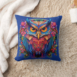 Vibrant Uggla - Colorful Boho Kudde