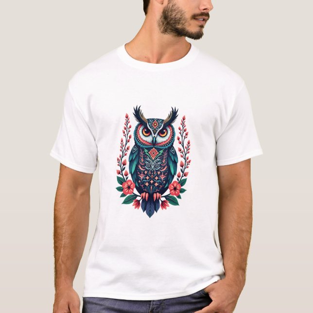 Vibrant Uggla med information om Blommigt T Shirt (Framsida)