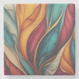 Vibrant underlägg. Stänk i färg vid bord. Stenunderlägg