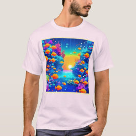 Vibrant undervattensparadise hittades t shirt