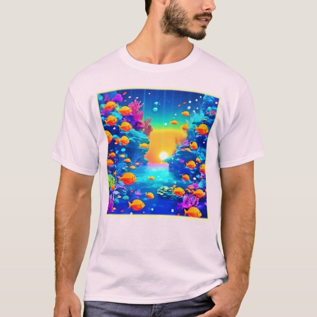 Vibrant undervattensparadise hittades t shirt (Framsida)