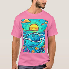 Vibrant undervattenssolnedgång t shirt