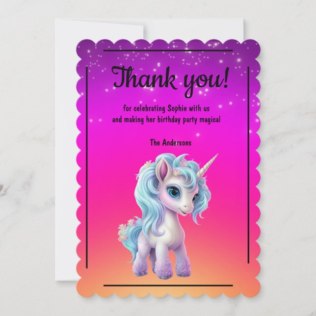 Vibrant Unicorn Tack Kort (Framsida)