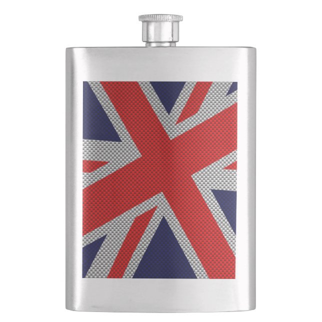 Vibrant Union Jack on Carbon Fiber Stil Print Fickplunta (Framsidan)