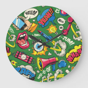 Vibrant Urban Retro Pop Art Stor Klocka