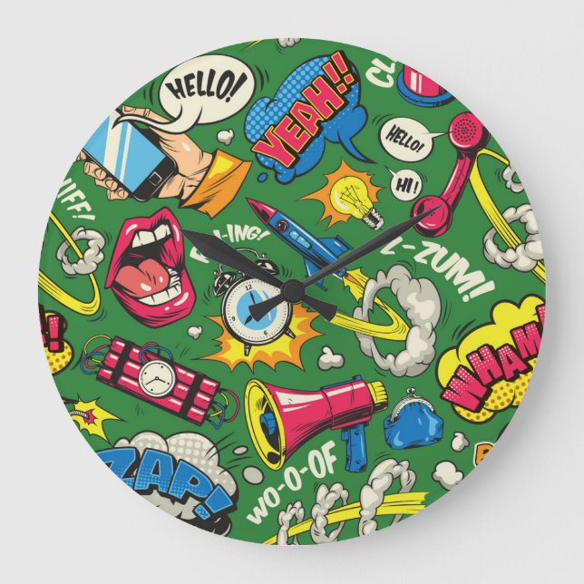 Vibrant Urban Retro Pop Art Stor Klocka (Framsida)