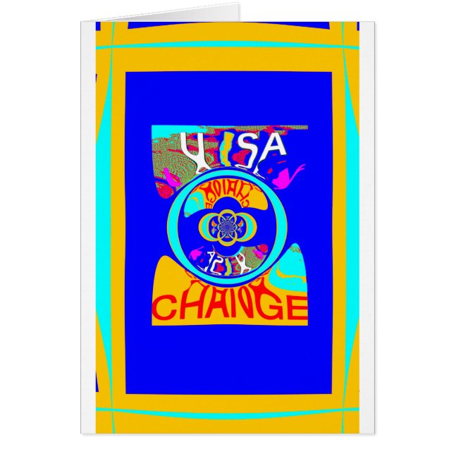 Vibrant USA Change: A Bold Påstående Hälsningskort (Framsidan)