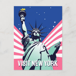 Vibrant USA Frihetsgudinnan - besök New York Vykort