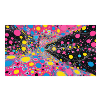 Vibrant utformning av Abstrakten Neon Cosmic Dots Fototryck