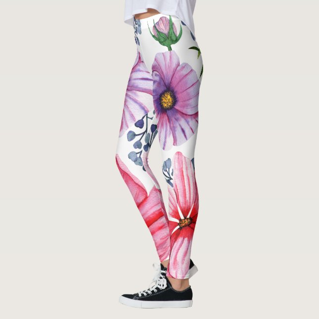 Vibrant utformning av blommönster som tränar flick leggings (Vänster)